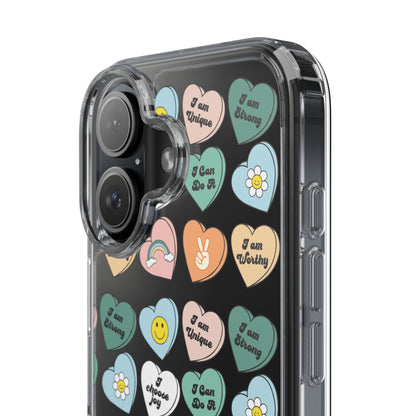 Empowerment Phone Cases, I Am Worthy Clear Cases, Inspirational Gifts, Cute Phone Cover for Teens, Self-Love Accessories