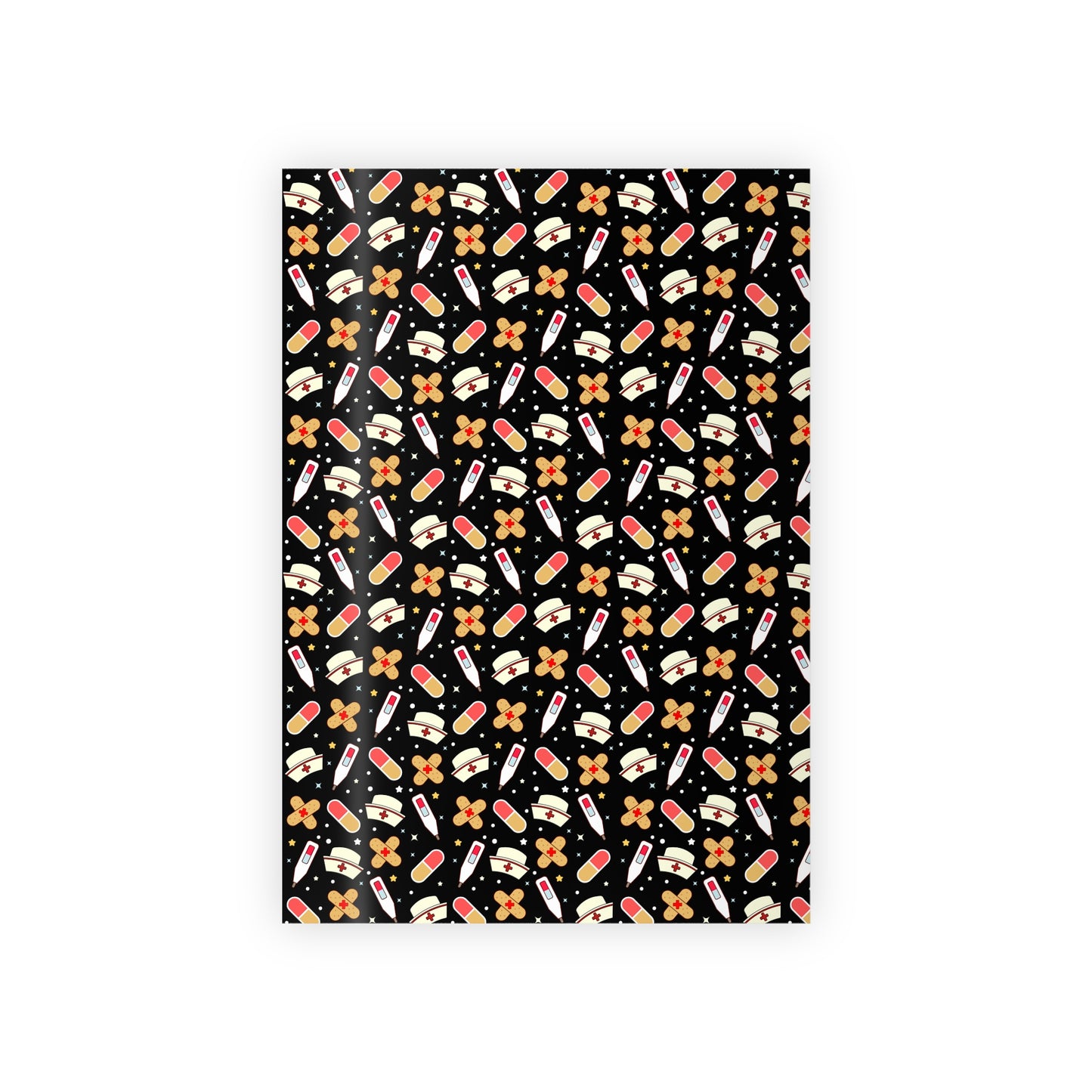 Black Medical Gift Wrapping Paper Roll, Holiday Gift Wrap, Birthday Wrapping Paper, Cute Gift Wrap