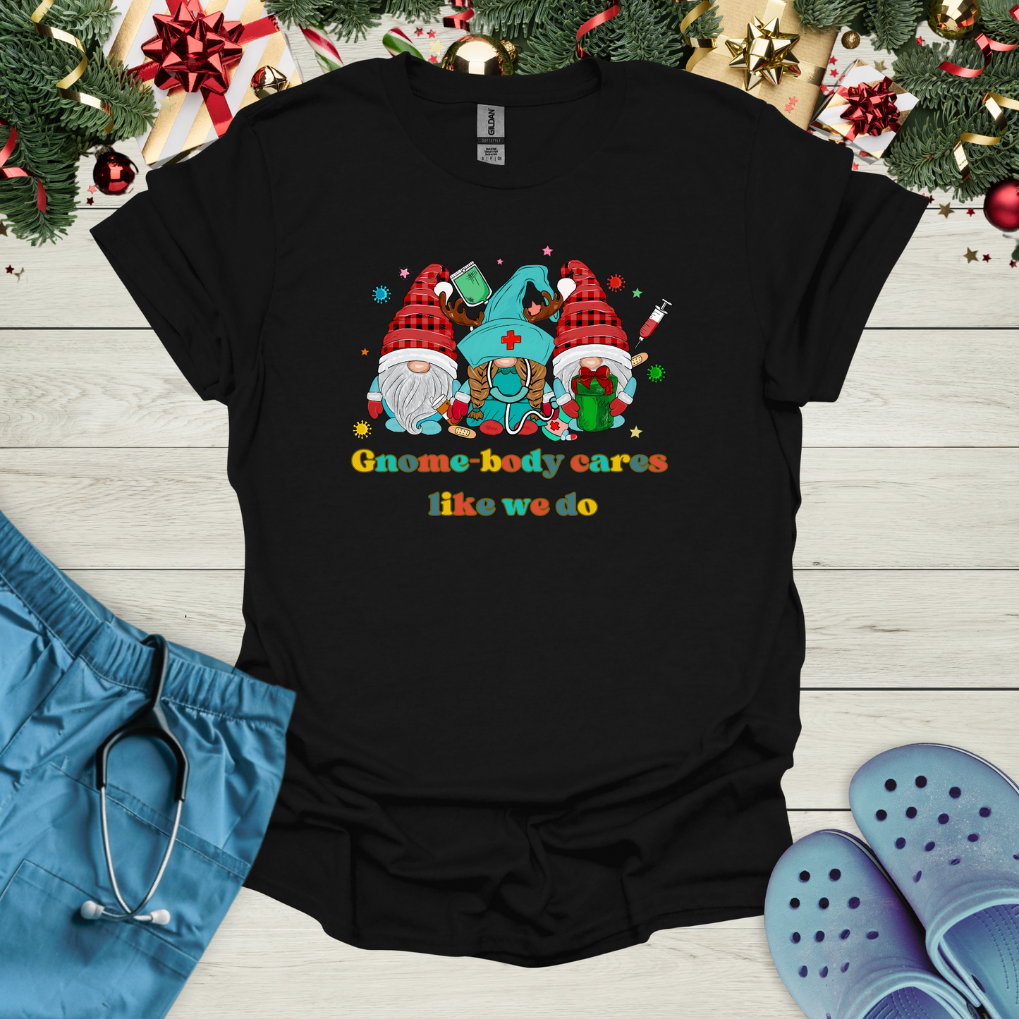 Gnome-body Cares Like We Do Christmas T-Shirt
