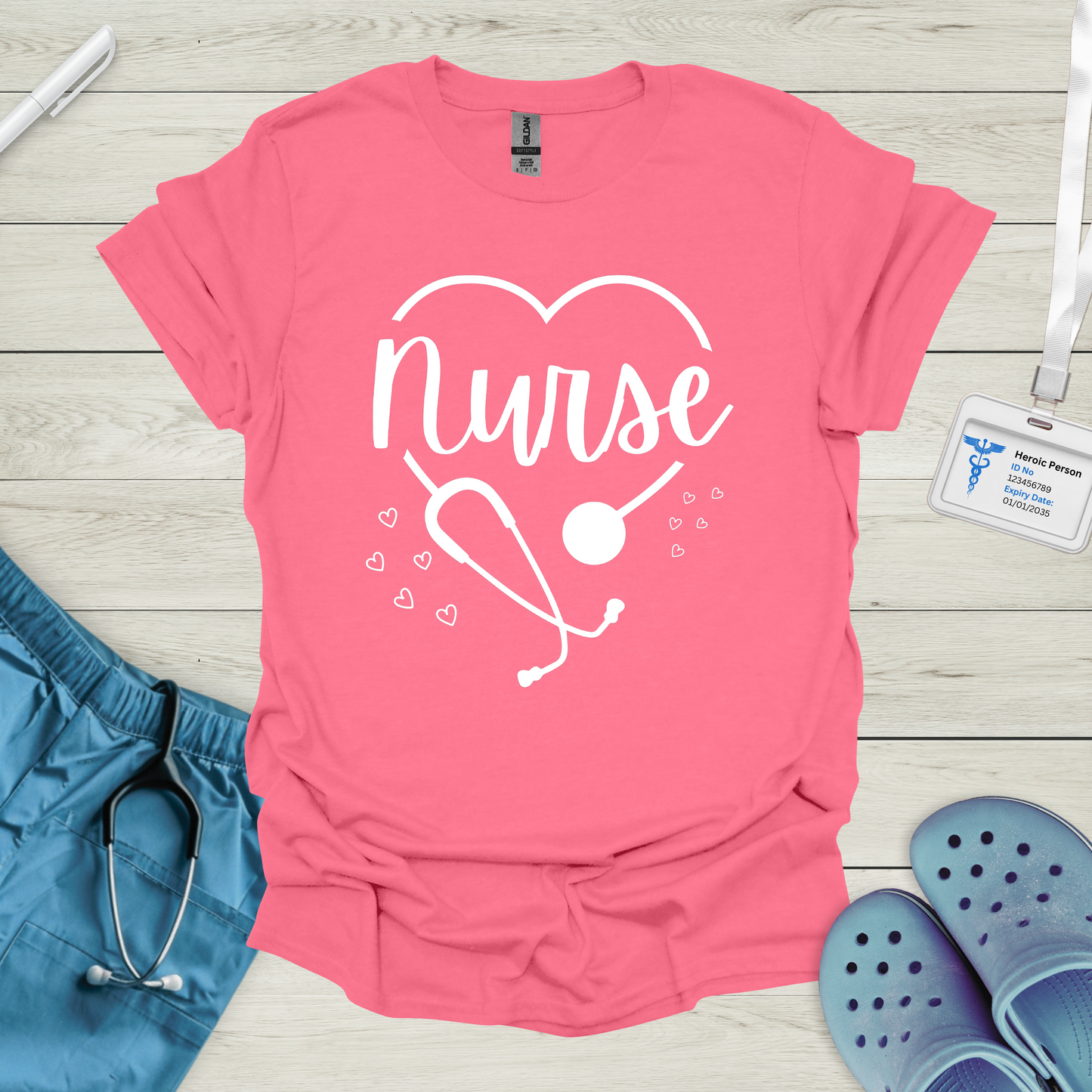 Nurse, Heart, Stethoscope T-Shirt