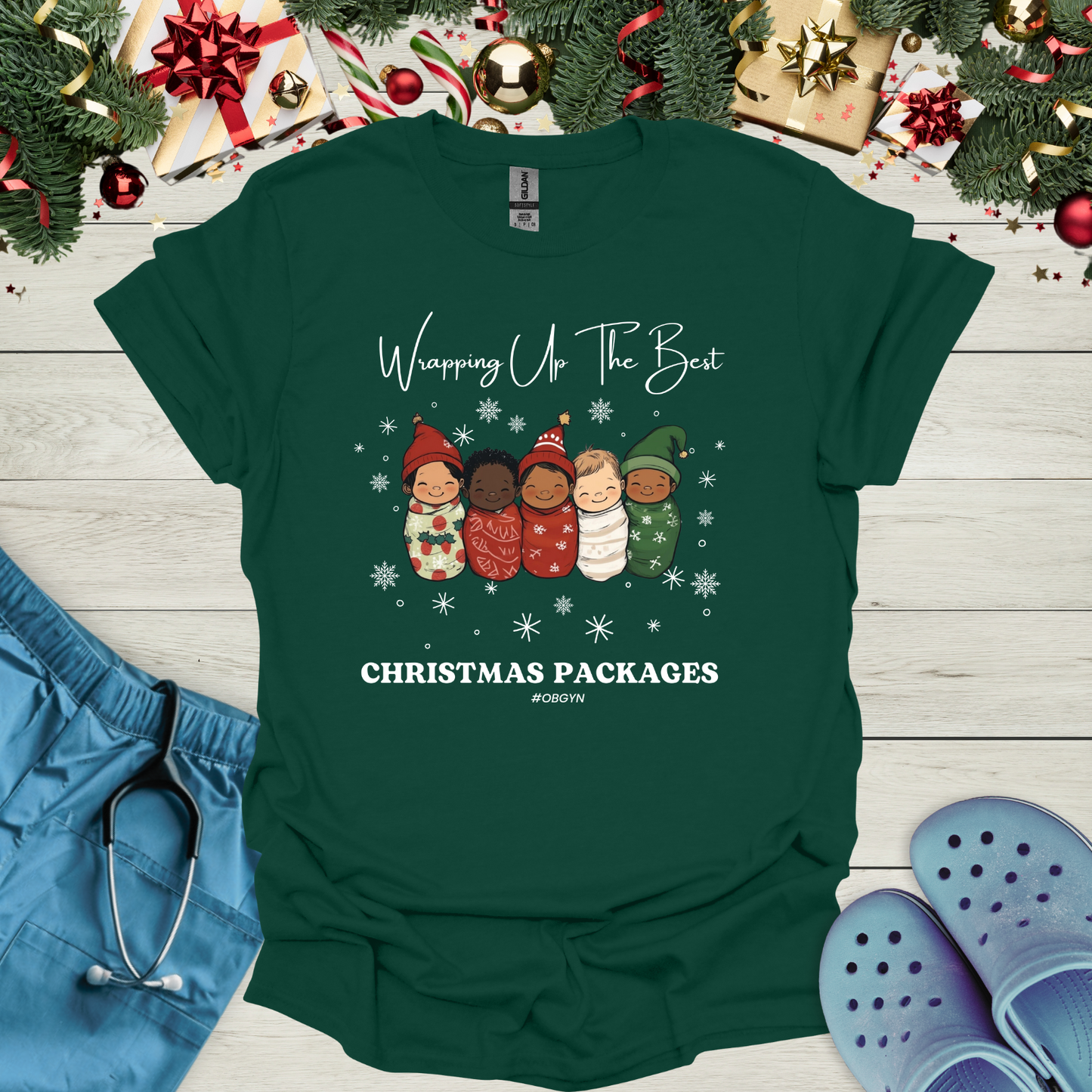 Wrapping up the best christmas packages #OBGYN T-Shirt
