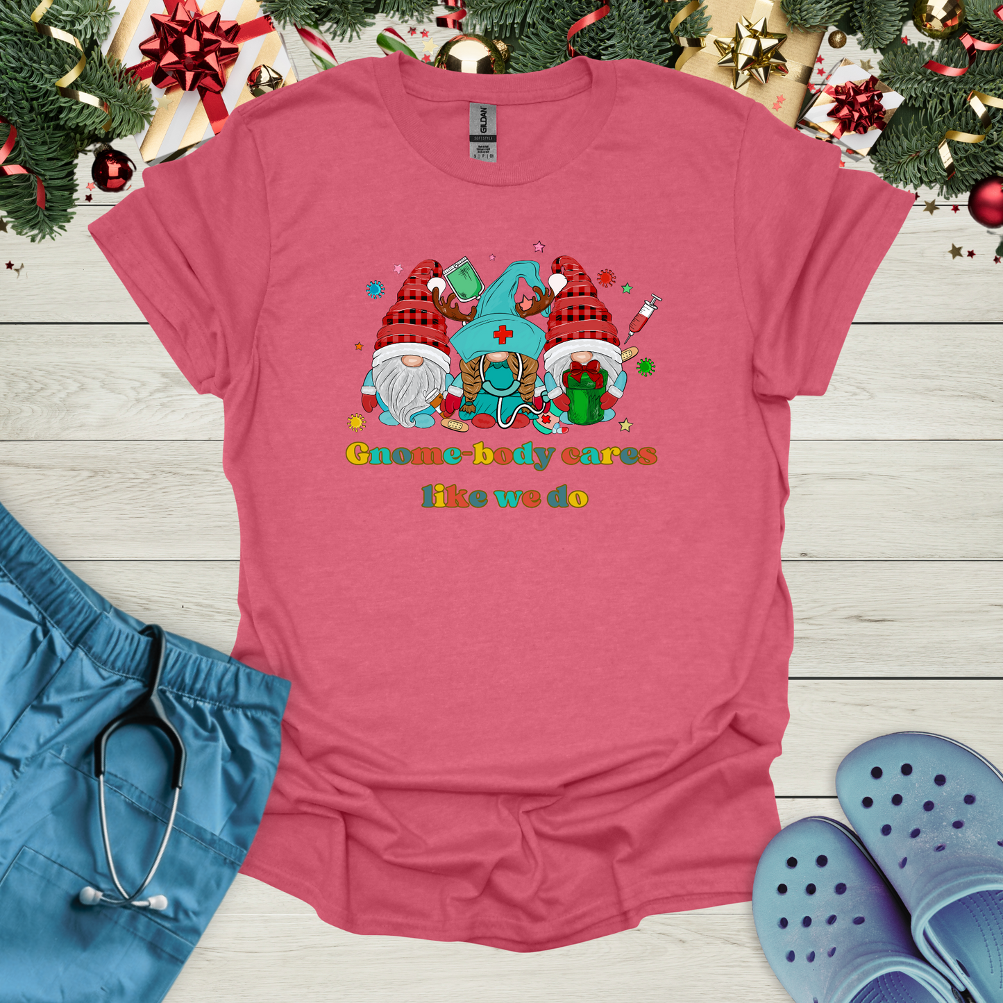 Gnome-body Cares Like We Do Christmas T-Shirt