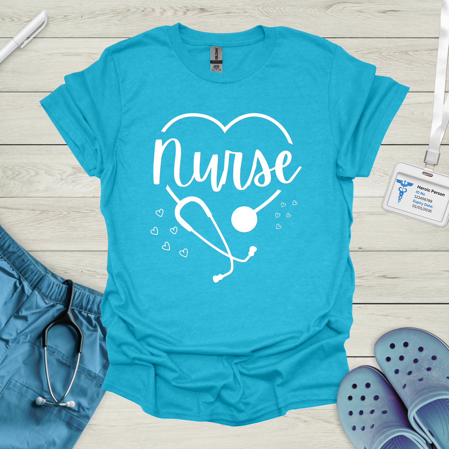 Nurse, Heart, Stethoscope T-Shirt