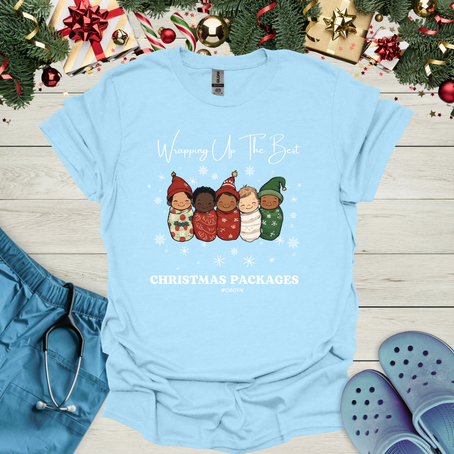 Wrapping up the best christmas packages #OBGYN T-Shirt