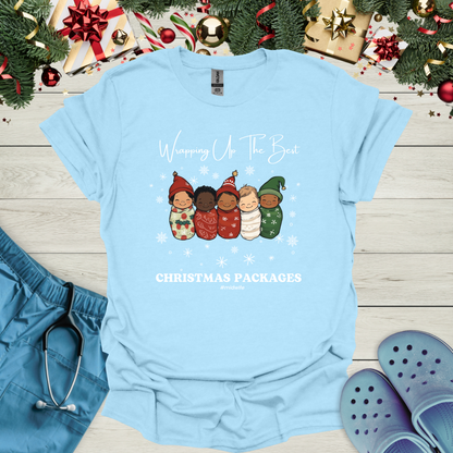 Wrapping up the best christmas packages #Midwife T-Shirt