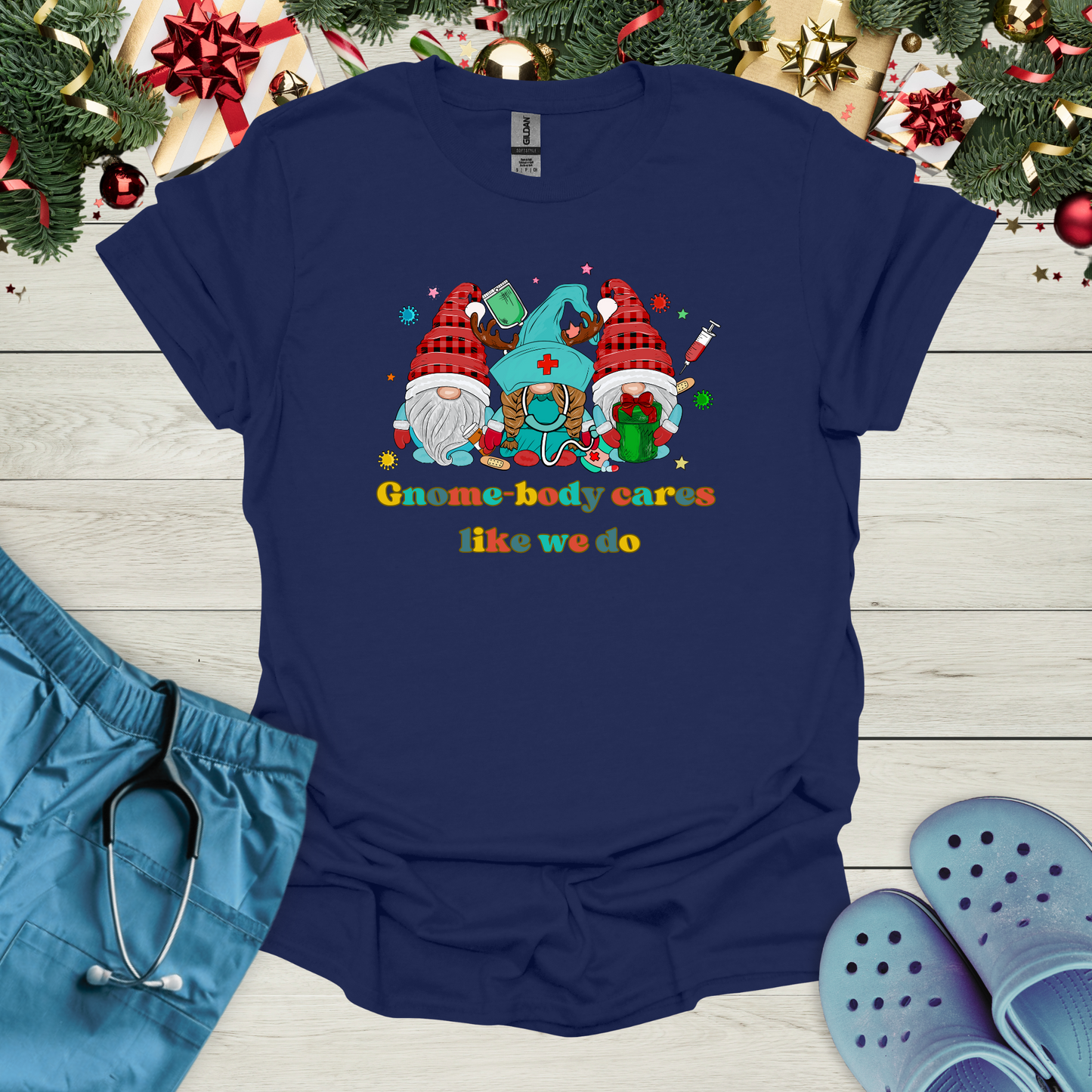 Gnome-body Cares Like We Do Christmas T-Shirt
