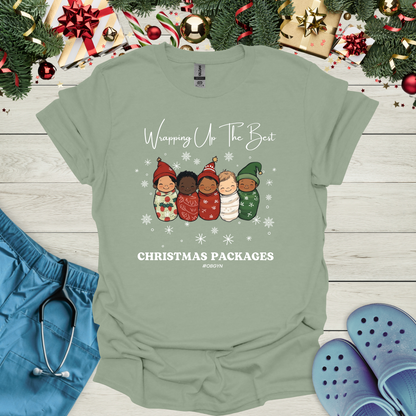 Wrapping up the best christmas packages #OBGYN T-Shirt