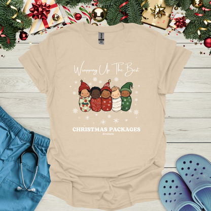 Wrapping up the best christmas packages #Midwife T-Shirt