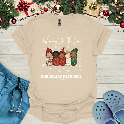 Wrapping up the best christmas packages #OBGYN T-Shirt