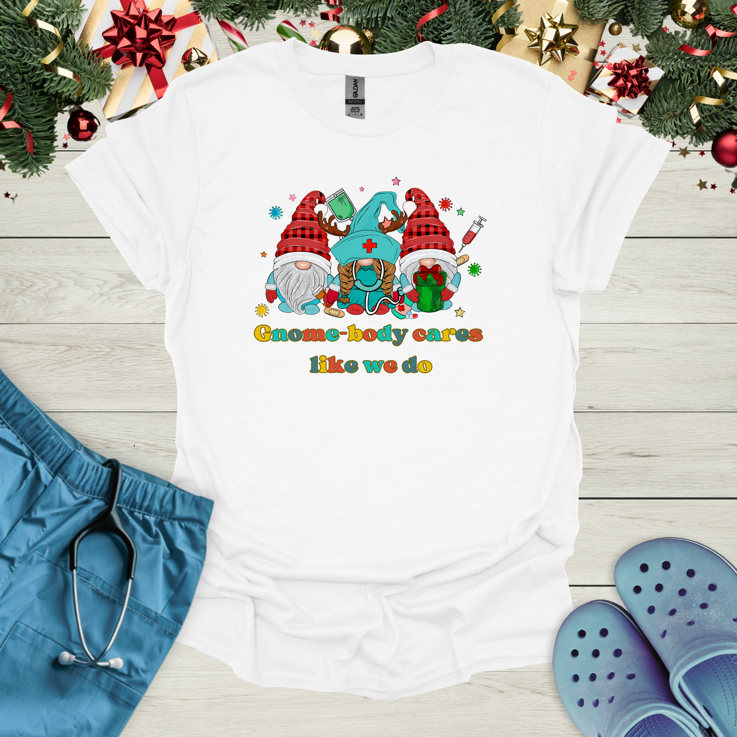 Gnome-body Cares Like We Do Christmas T-Shirt